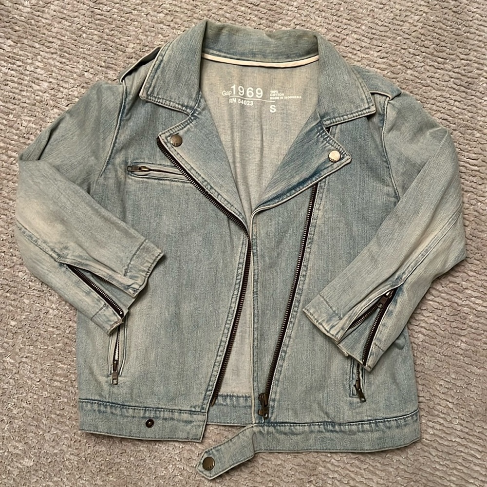Gap moto jean jacket
